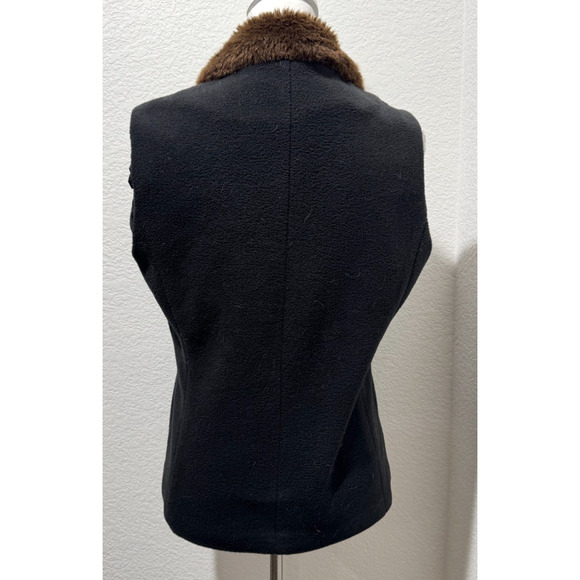 Bob Mackie Wearable Art Embroidered Vest w Faux Fur Collar Size S Zip Womens - Picture 7 of 11